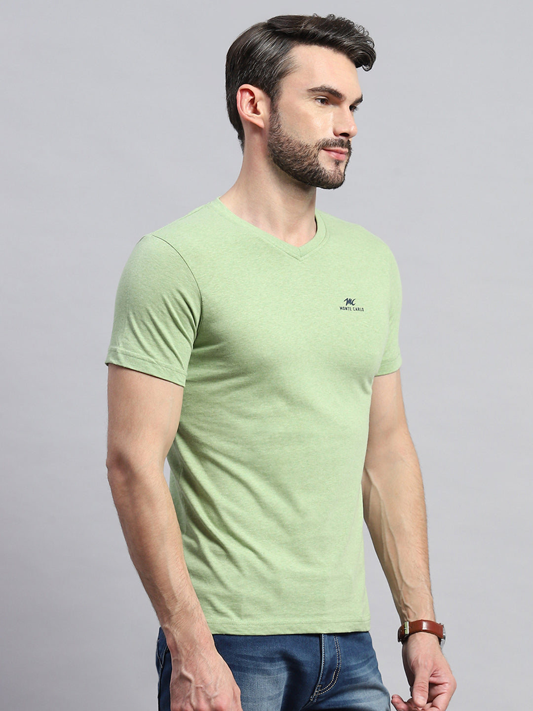 Men Multicolor Solid V Neck Half Sleeve T-Shirt (Pack of 3)