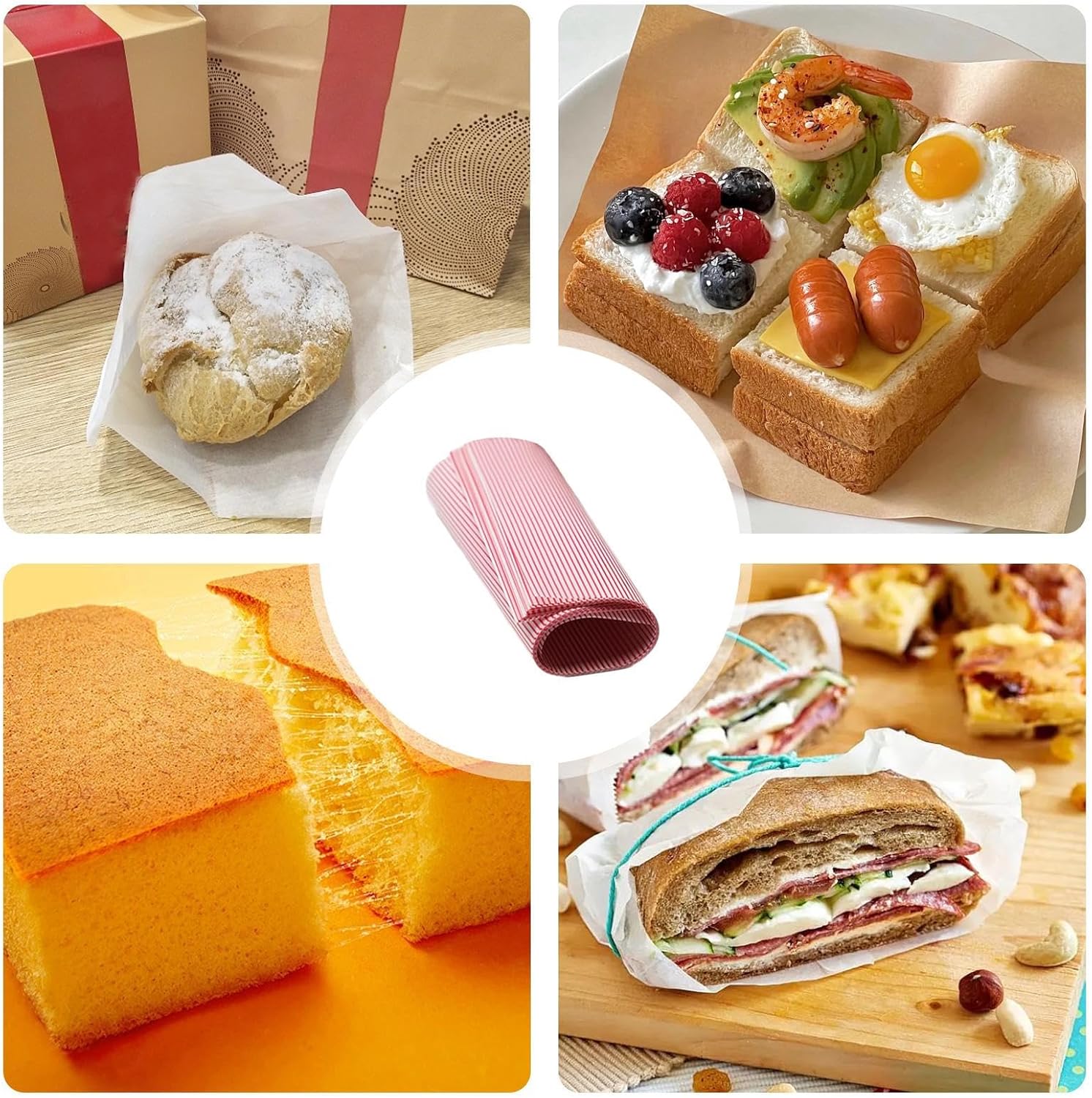 50Pcs Wax Paper Food Grade Grease Paper Food Wrapping Paper