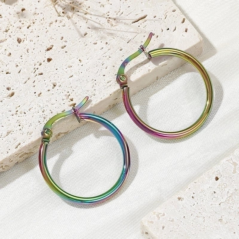 1 Pair Minimalist Artistic Round Plating 304 Stainless Steel Earrings