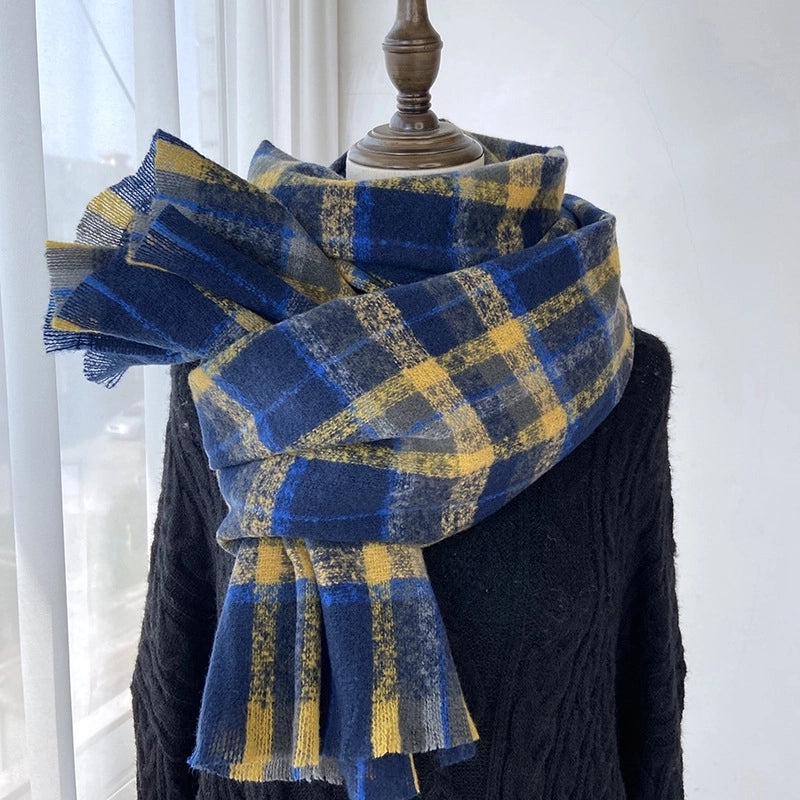 Women's Fashion Lattice Polyester Tassel Winter Scarves