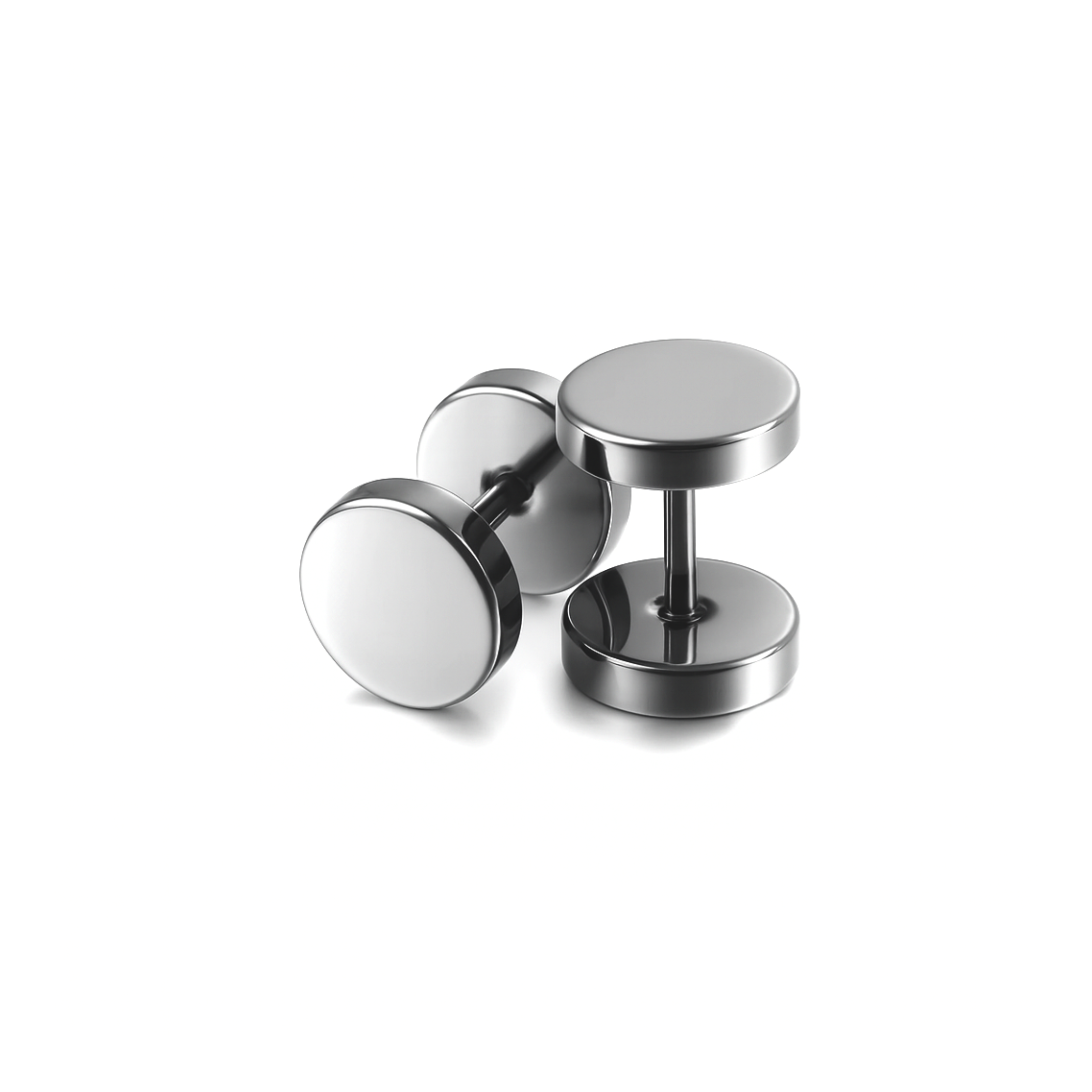 8mm Double studs - Silver