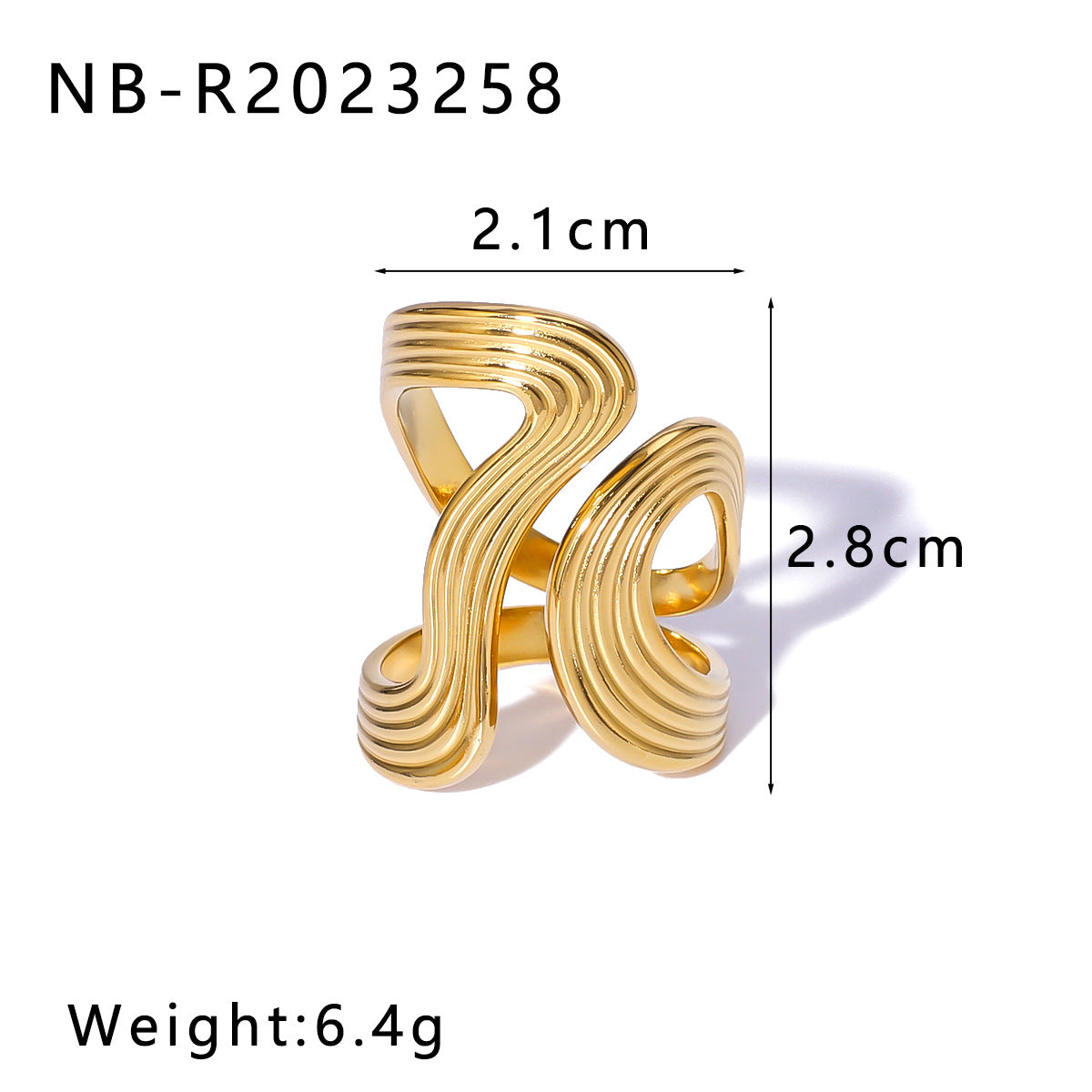 Open Ring Star Shell Textured Star Geometric Stainless Steel Electroplating Rings
