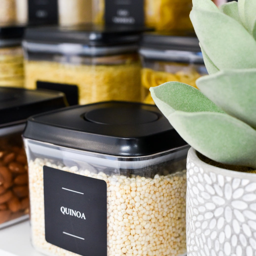 Push Top Pantry Container 5 Set - Black Lid
