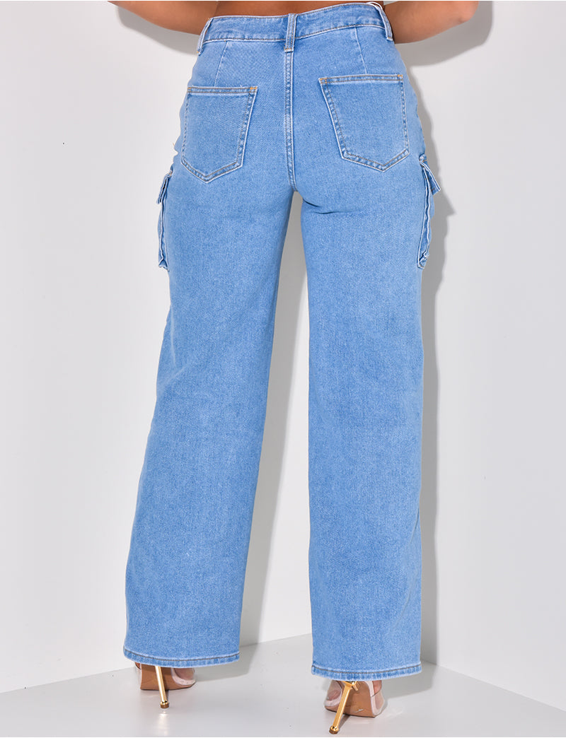 LIENE WIDE STRETCH CARGO JEANS