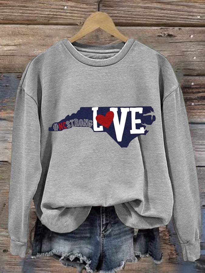 Women's Southeast Hurricane Helen North Carolina Strong Crew Neck Sweatshirt