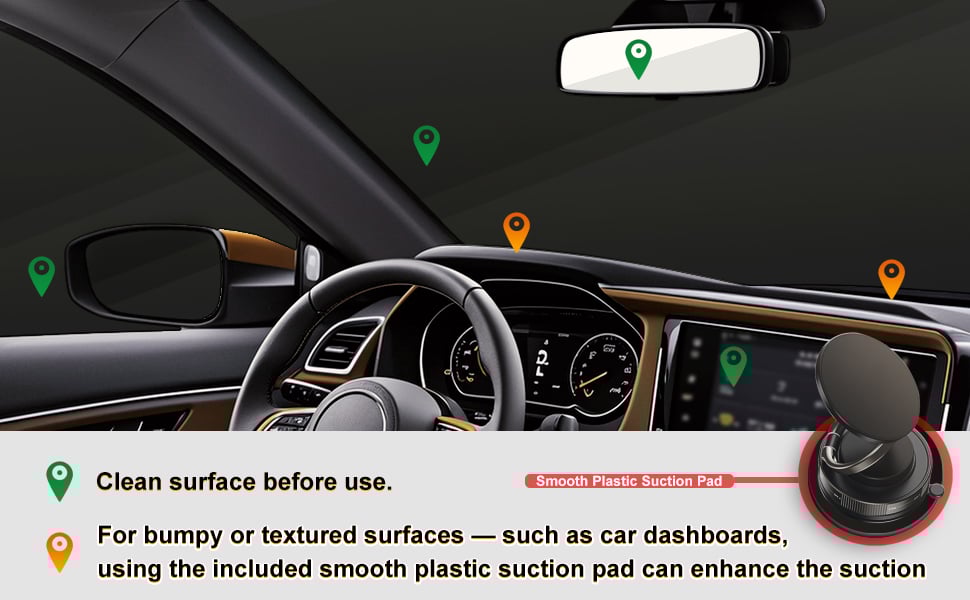 360° Adjustable Vacuum Magnetic Phone Holder for Car