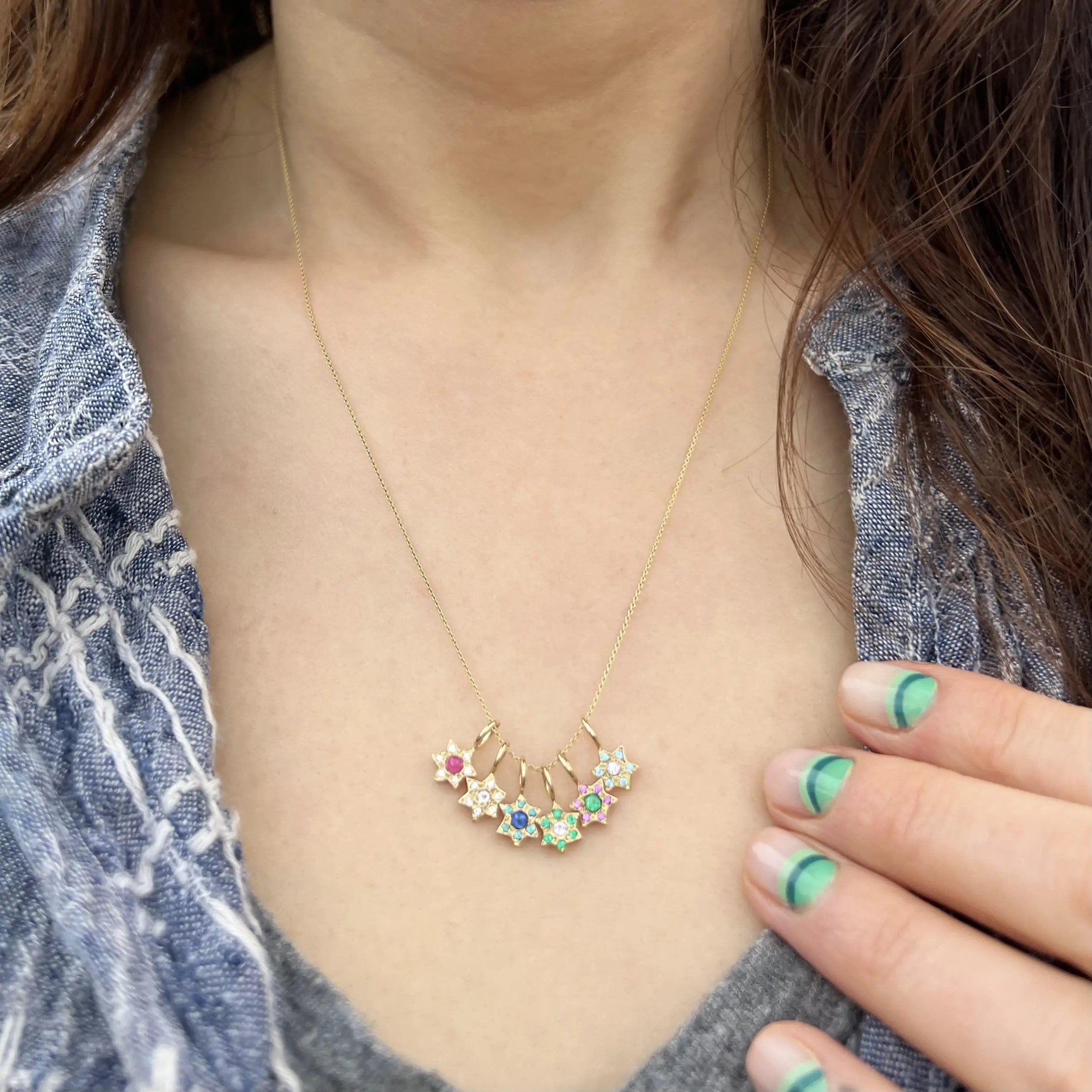 Custom Star of David Necklace - (Yellow. Rose or White Gold)
