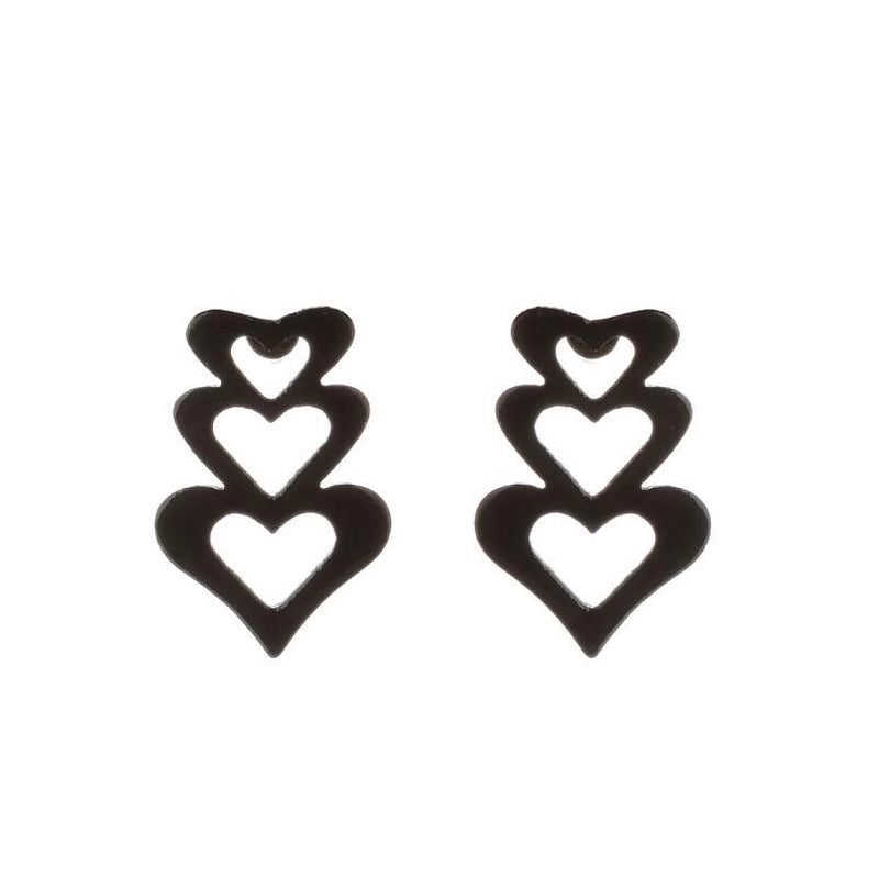 Minimalist Heart Shape Stainless Steel Plating Ear Studs 1 Pair