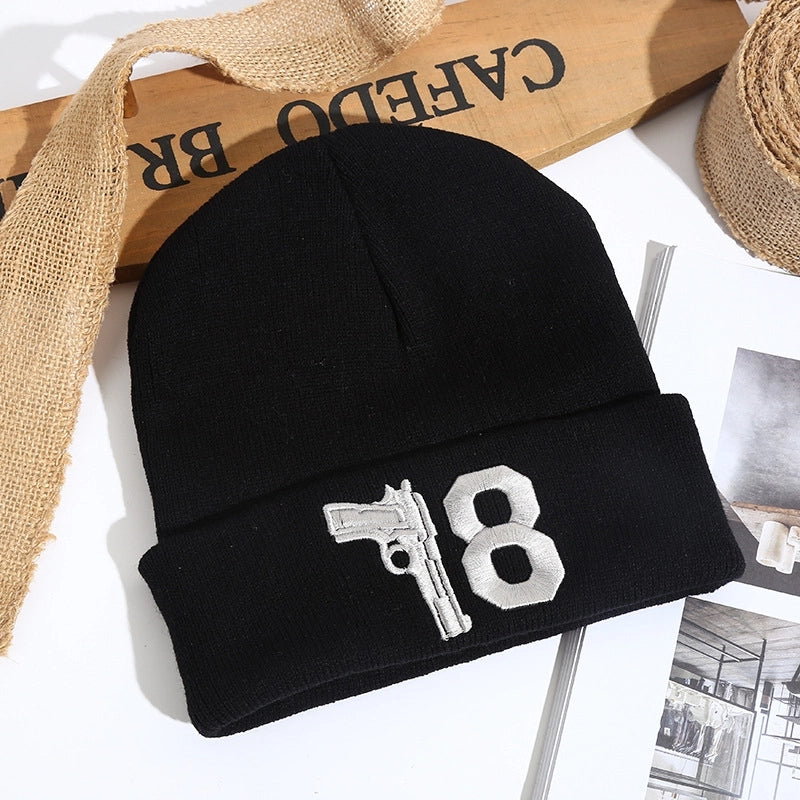 Autumn And Winter Melon Skin Knitted Pullover Cap Wool Hat Tide Brand Warm Ski Hat Sample Custom Custom