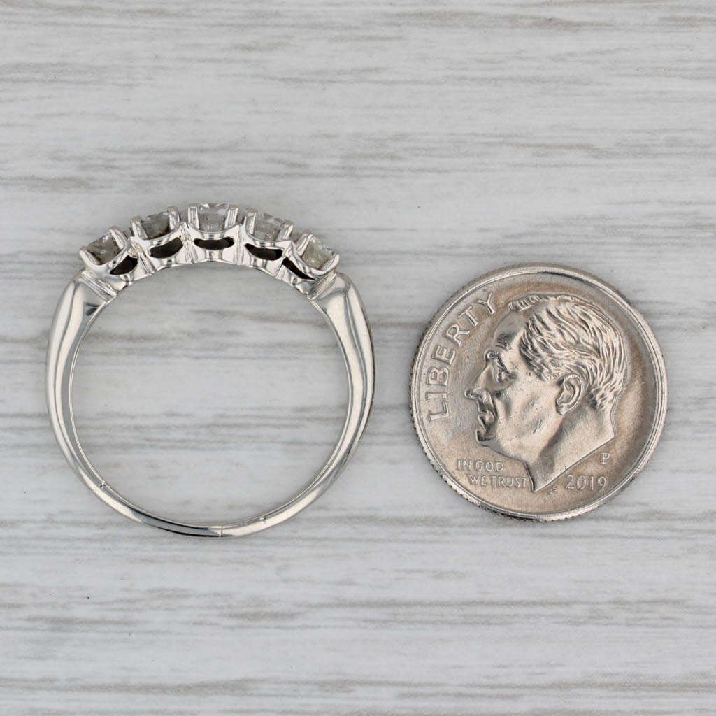 0.75ctw Diamond Ring 14k White Gold Wedding Anniversary Band Size 7