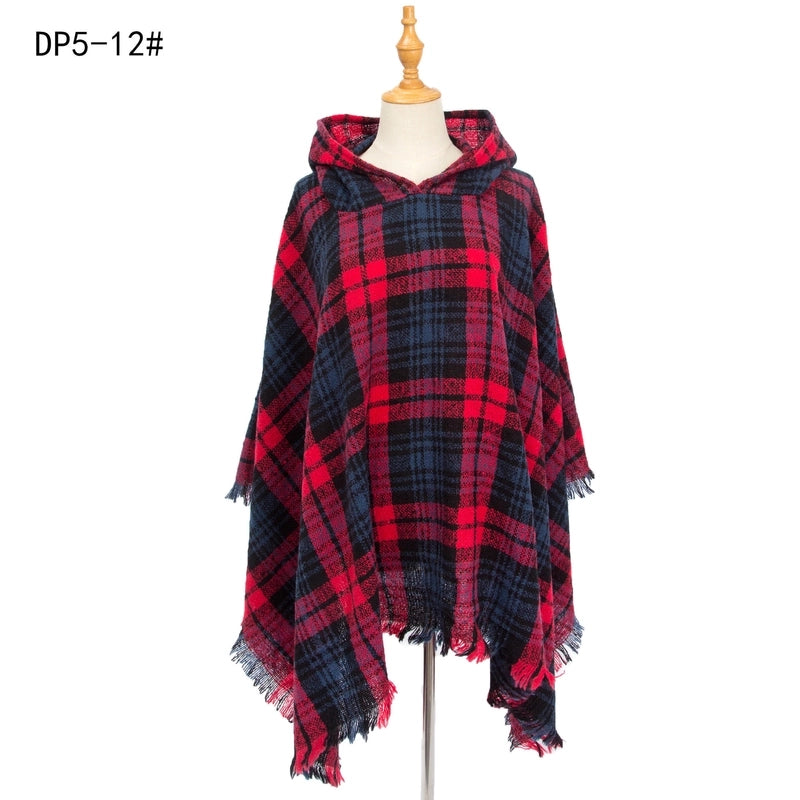 Women's Streetwear Plaid Polyester Tassel Shawl