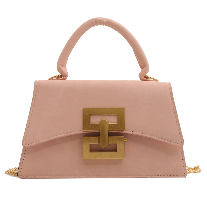 Women's Medium Pu Leather Solid Color Vintage Style Streetwear Square Lock Clasp Crossbody Bag