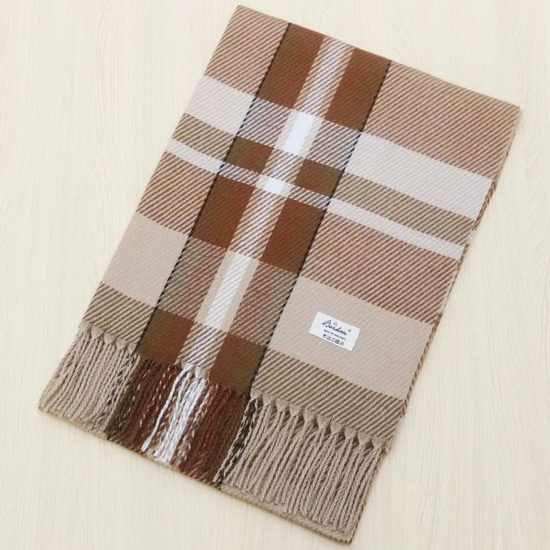 Academy Style Plaid Cashmere Scarf Winter New Tassel Couples Scarf Warm Shawl