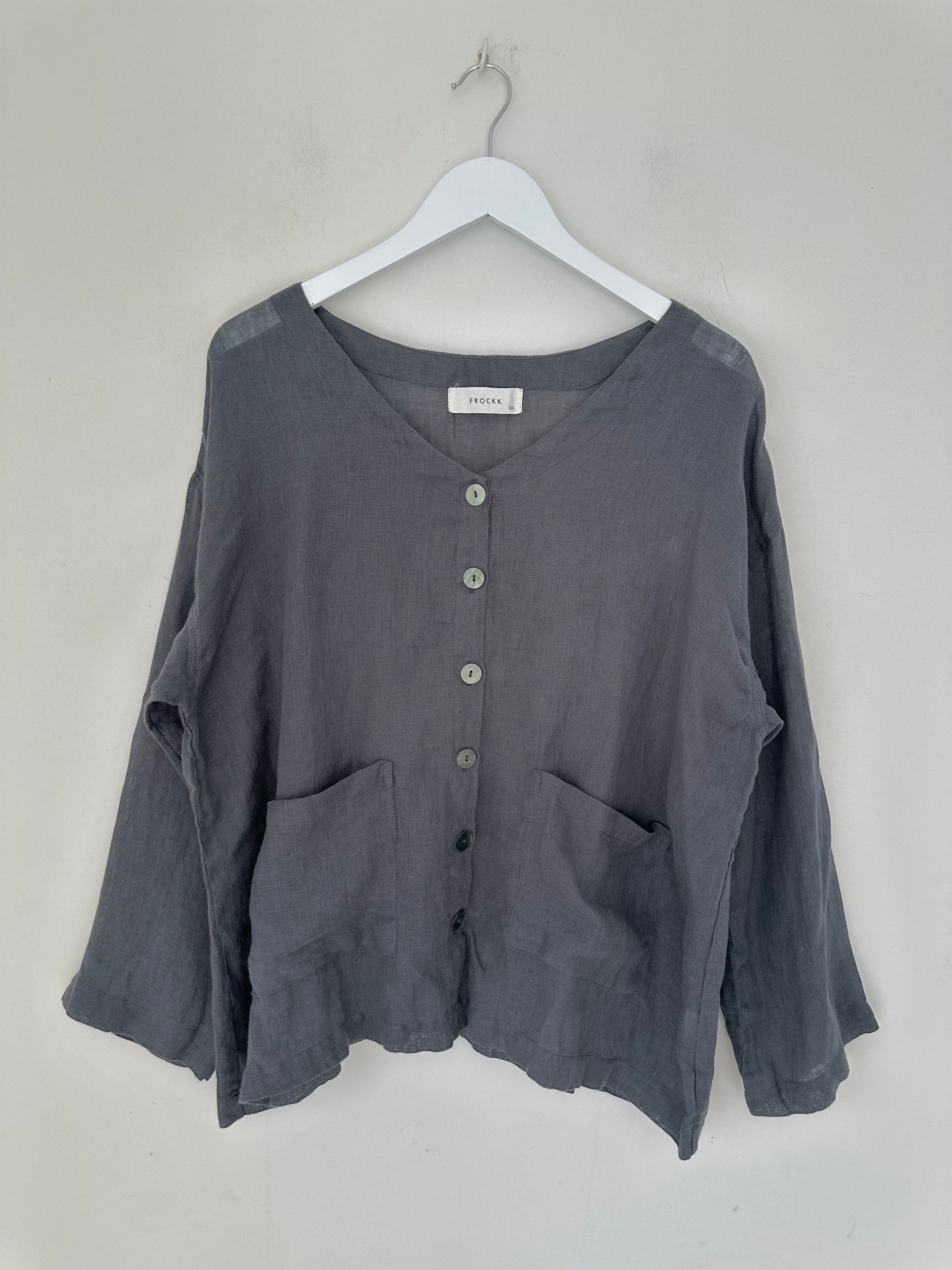 jamie jacket - charcoal linen