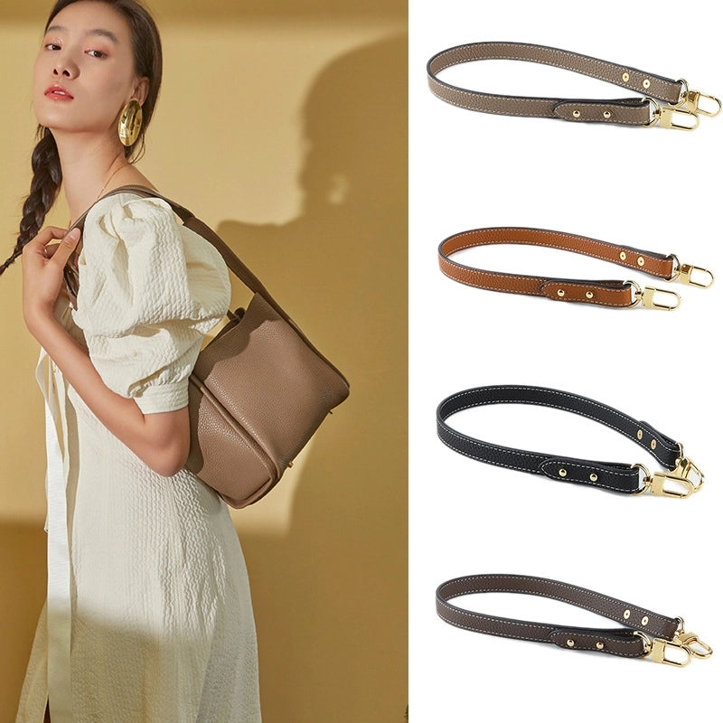 Short Underarm Bag With Litchi Pattern Cowhide Pattern Vegetable Basket Bag Shoulder Strap Shoulder Bag Strap Women's Bag Shoulder Strap Accessories