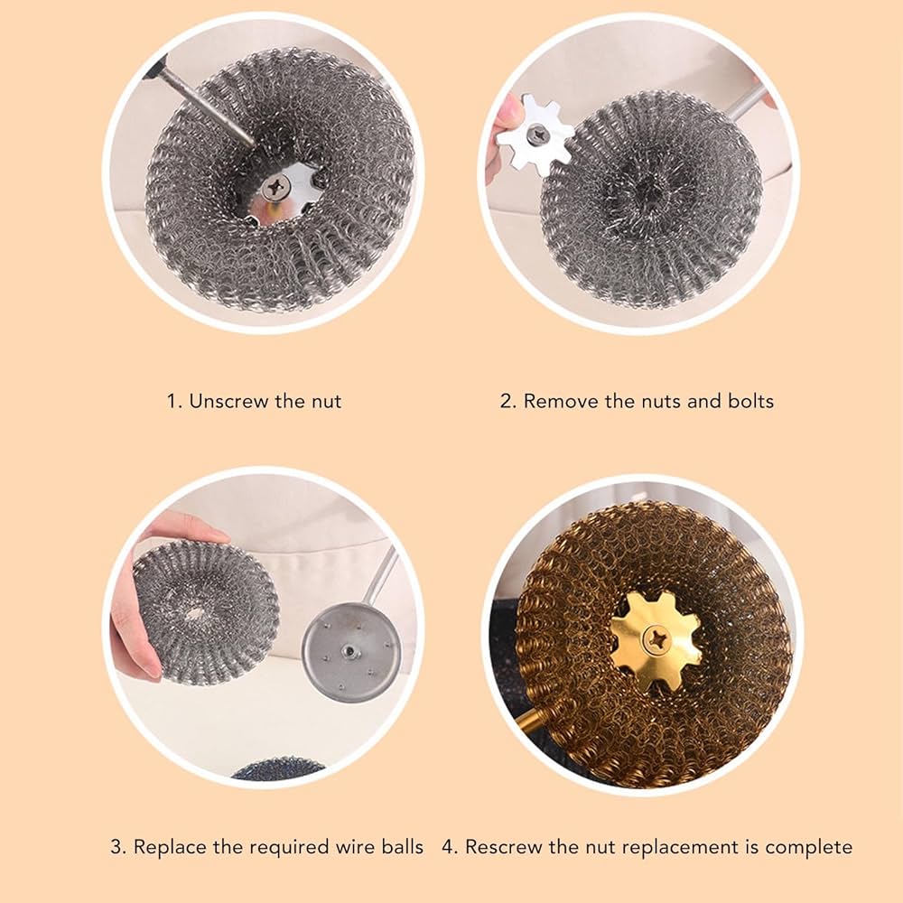 Long-Handle Dish Scrubber Brush – Rustproof & Hanging Design