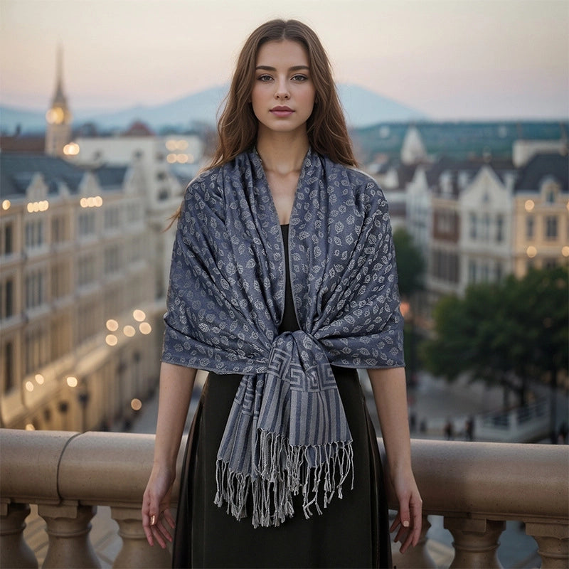 Women's Elegant Basic Solid Color Polyester Shawl