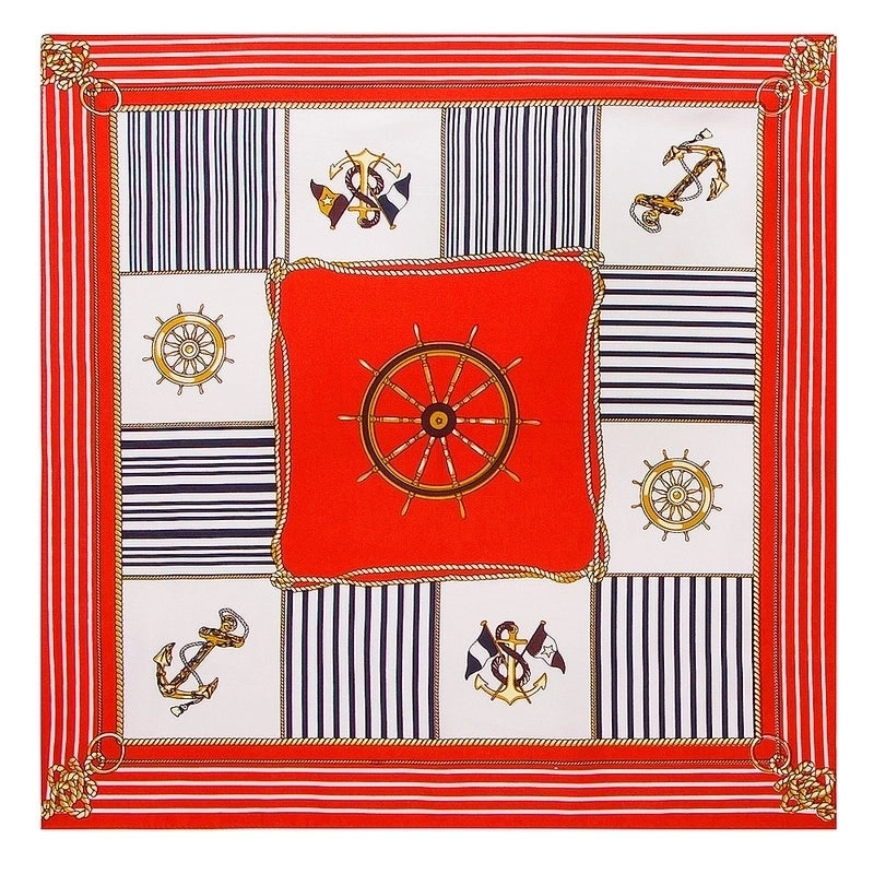 Ladies New 60cm Simulation Silk Twill Silk Carriage Flower Square Scarf