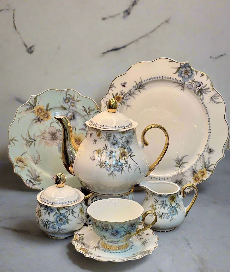 24PCS FINE BONE CHINA TEA SET (FLORAL STYLE)