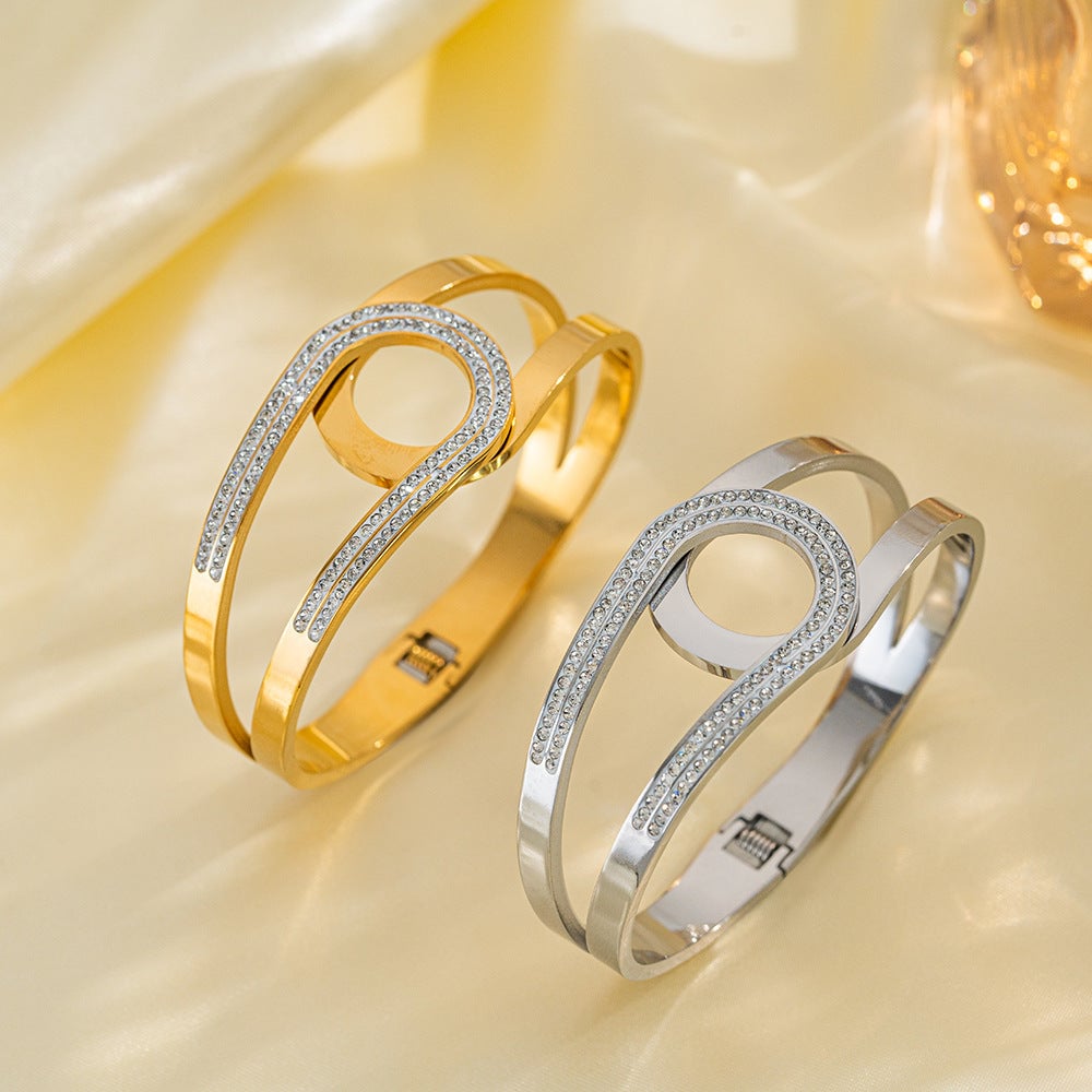 Titanium Steel Bracelet Female Open Gold-Plated Niche Exquisite 2024