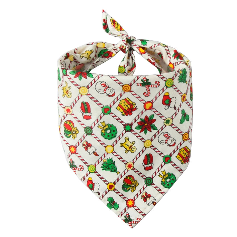 Cartoon Style Cotton Christmas Graffiti Pet Scarf 1 Piece