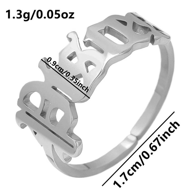 Minimalist Constellation 304 Stainless Steel 18K Gold Plated Polishing Rings