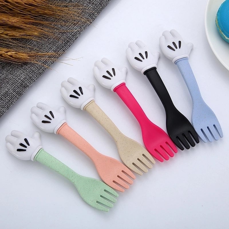 Cute Solid Color Wheat Straw Tableware 1 Set