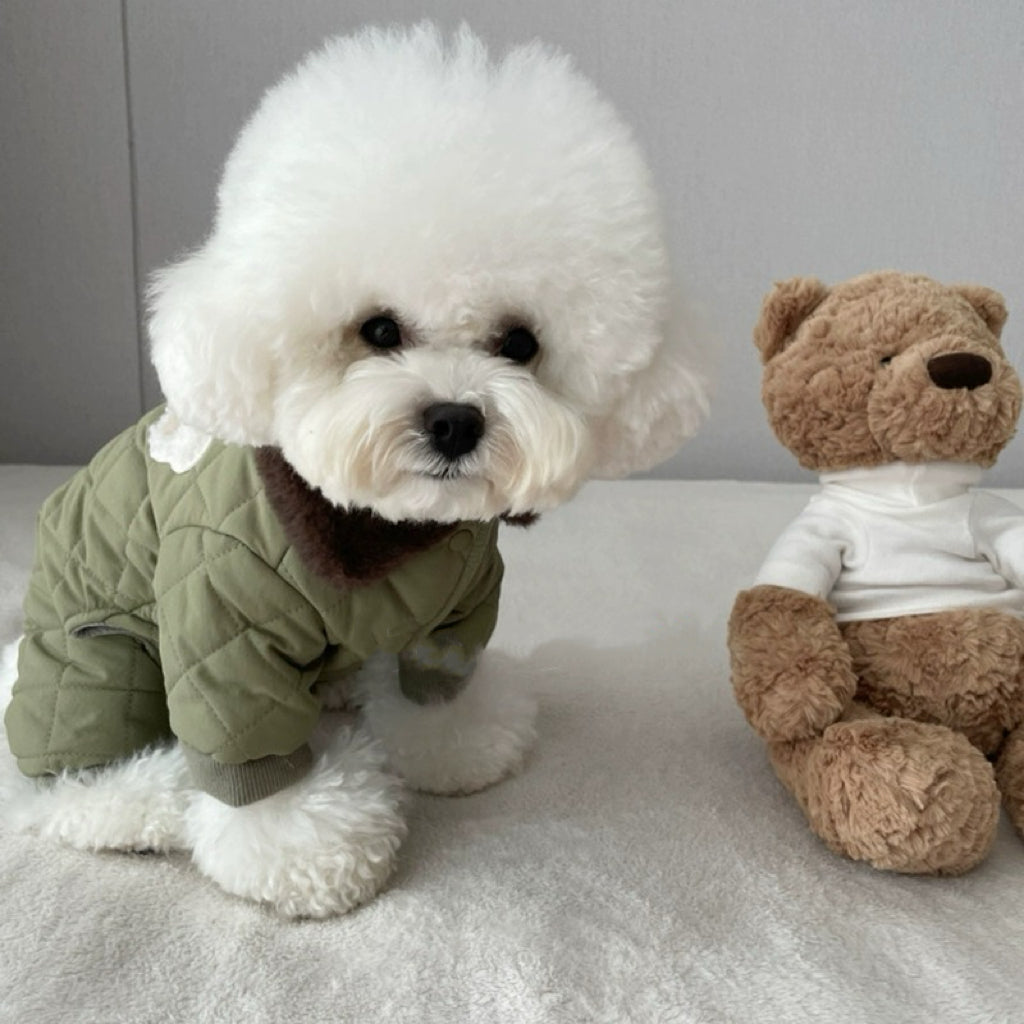 Fleece Waffle Pattern Dog Jumpsuits Jacket