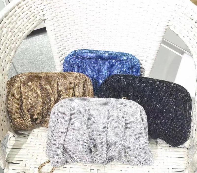 Silver Gold Blue Pvc Solid Color Square Evening Bags