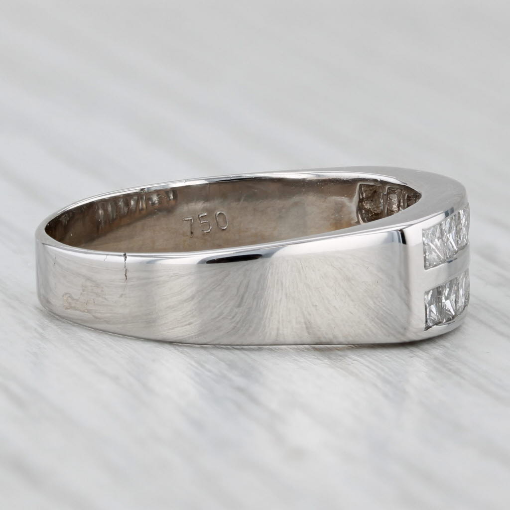 1.40ctw Diamond Wedding Band 18k White Gold Size 9.25