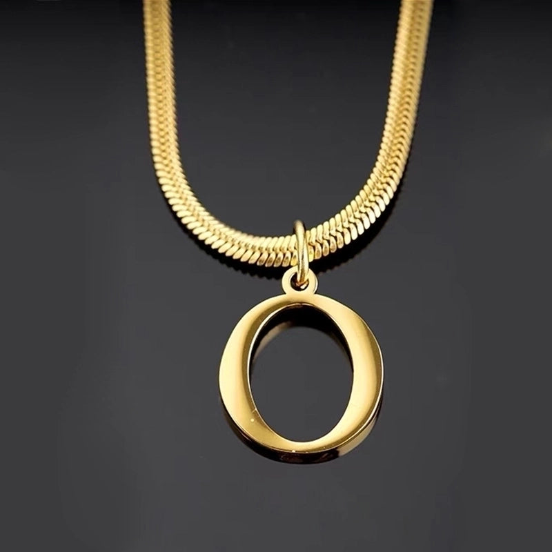 Minimalist Letter Titanium Steel Plating Necklace 1 Piece
