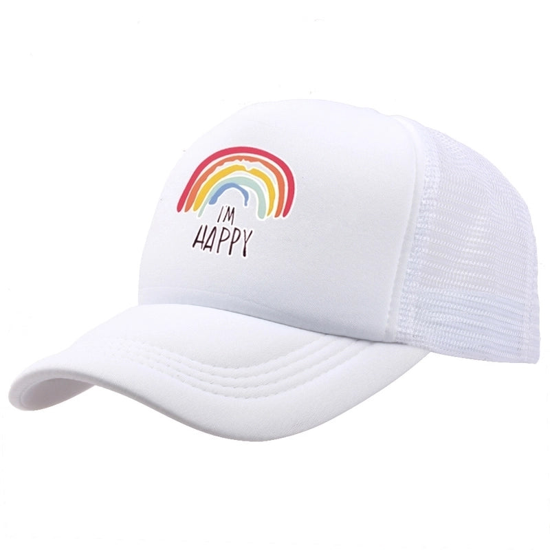 Unisex Minimalist Letter Rainbow Curved Eaves Baseball Cap