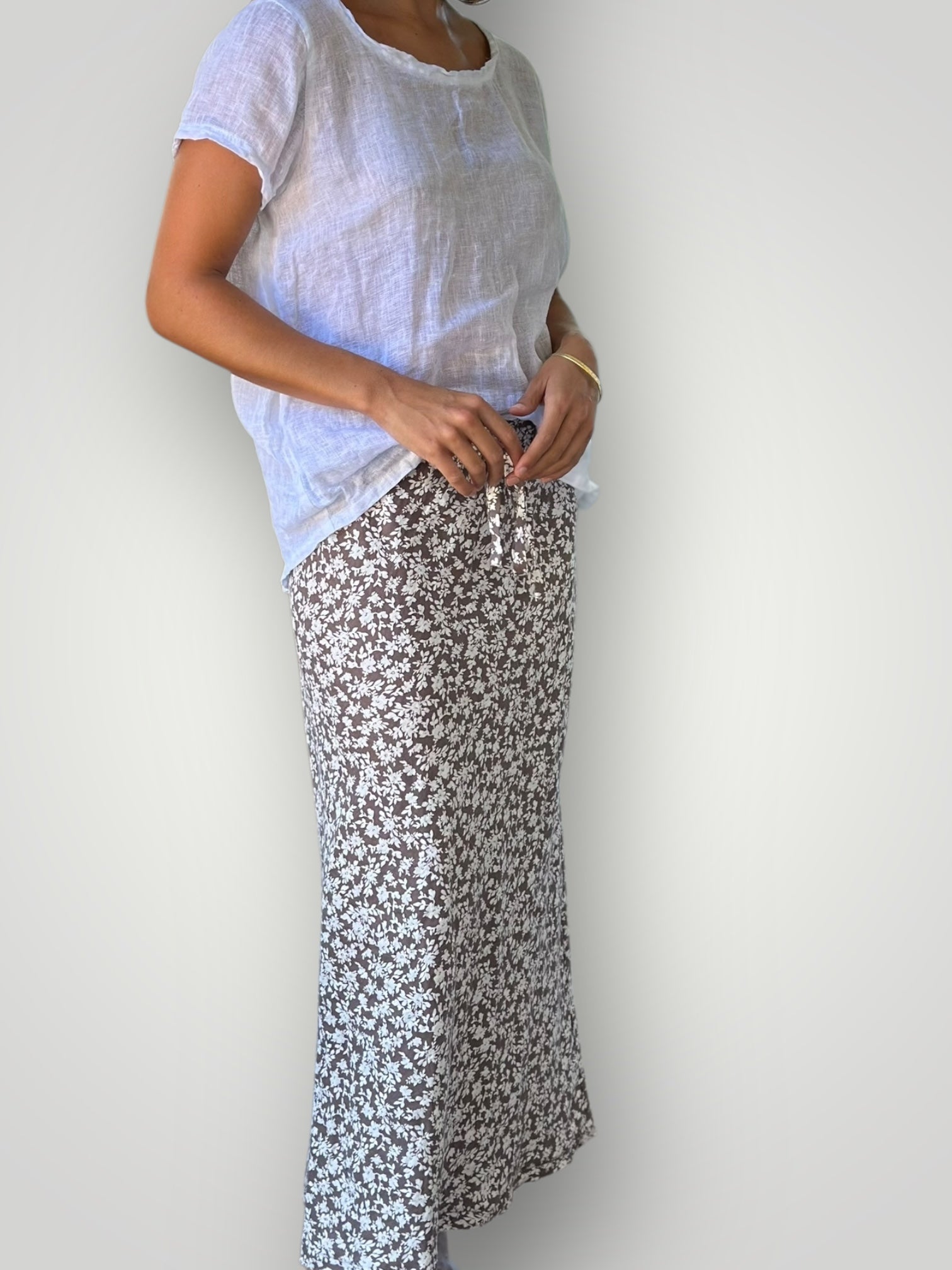anthea skirt - soil floral linen