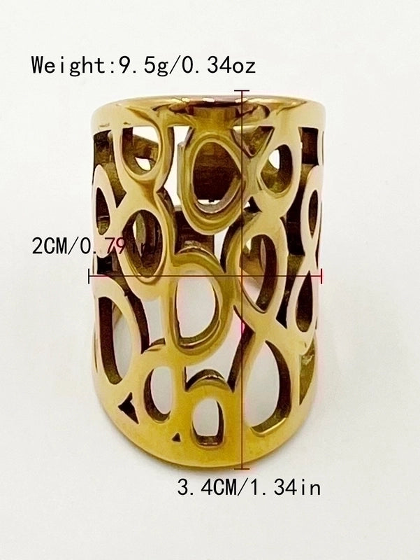 3 Pieces 304 Stainless Steel 14K Gold Plated Retro Minimalist Plating Hollow Out Infinity Star Heart Shape Rings