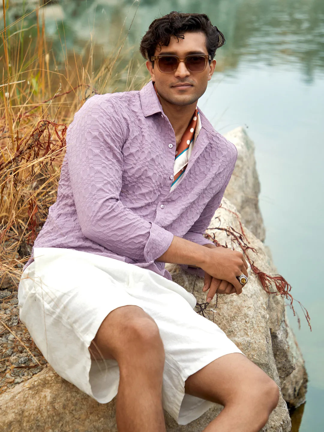 Embossed Geometric Shirt