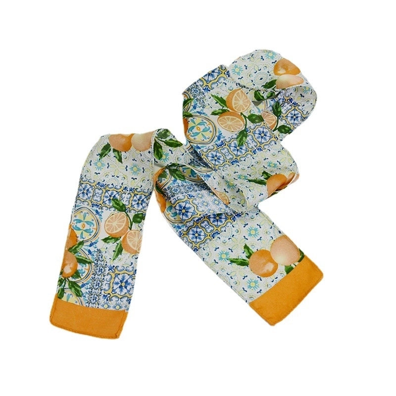 Women's Fashion Plant Fruit Imitation Cashmere Printing Cotton Linen Scarves