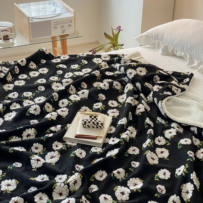 Casual Pastoral Fruit Flower Daisy Cashmere Blend Blanket Couch & Sofa Decor