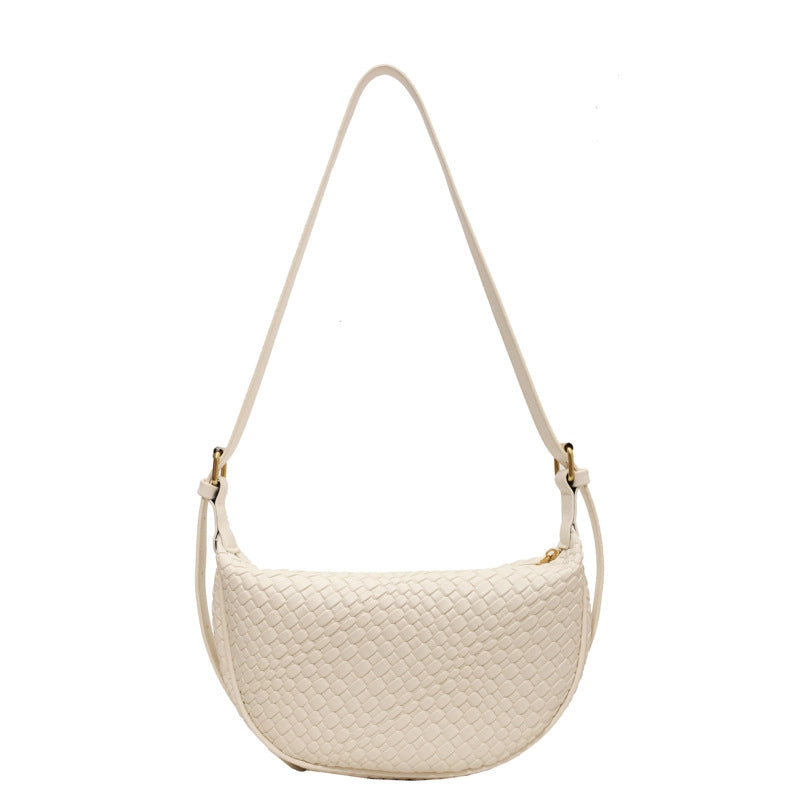 Women's Medium Pu Leather Solid Color Basic Classic Style Dumpling Shape Zipper Underarm Bag