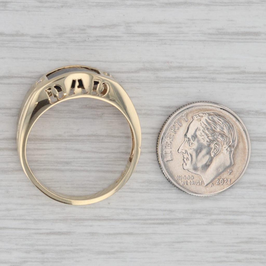 Onyx Diamond DAD Ring 10k Yellow Gold Size 10