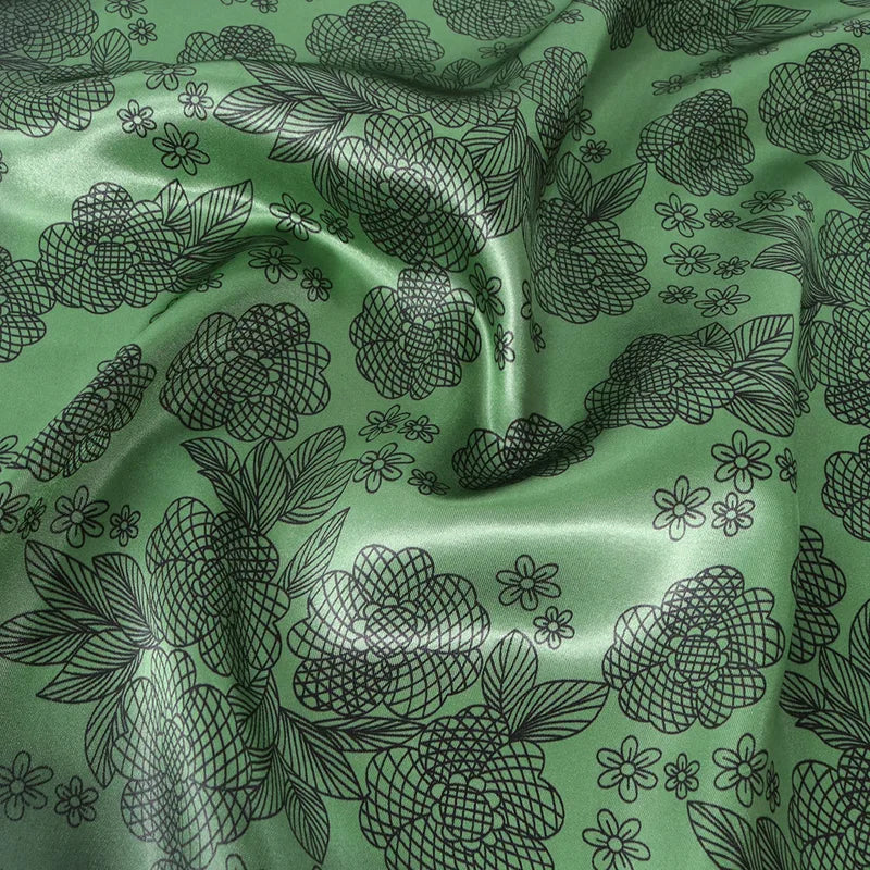 Women's Elegant Streetwear Flower Leopard Chains Print Satin Printing Silk Scarf