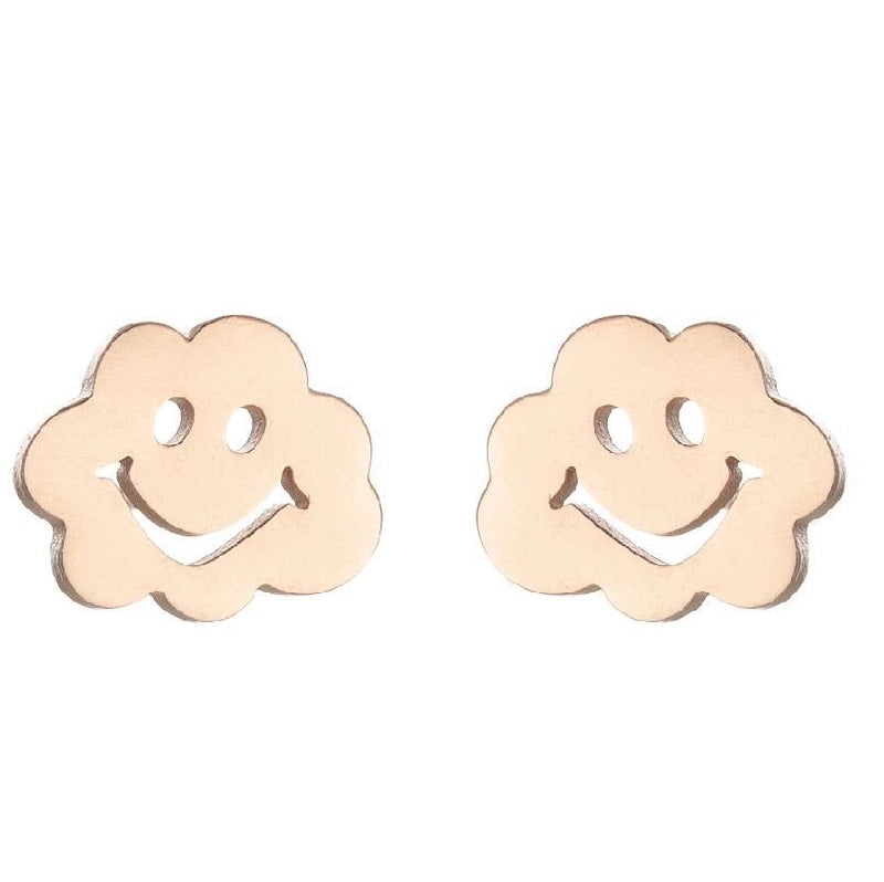 Minimalist Letter Skates Ball Stainless Steel Plating Hollow Out Ear Studs 1 Pair