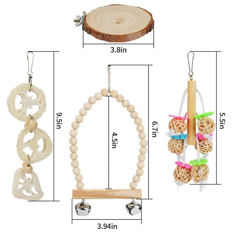 Toys Set Parrot Cage Accessories