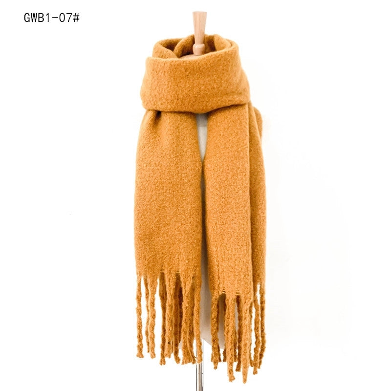 Women's Vintage Style Solid Color Polyester Scarf