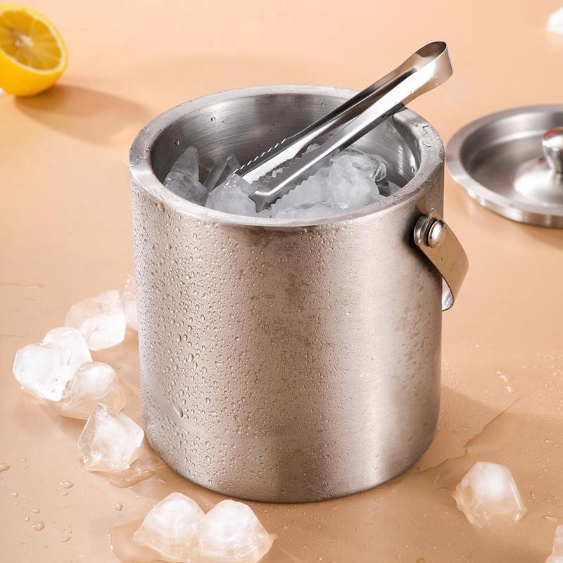 304 Stainless Steel Ice Barrel Ice Bucket Bar KTV Commercial Household Small Ice Grain Beer Bucket Storage Bucket