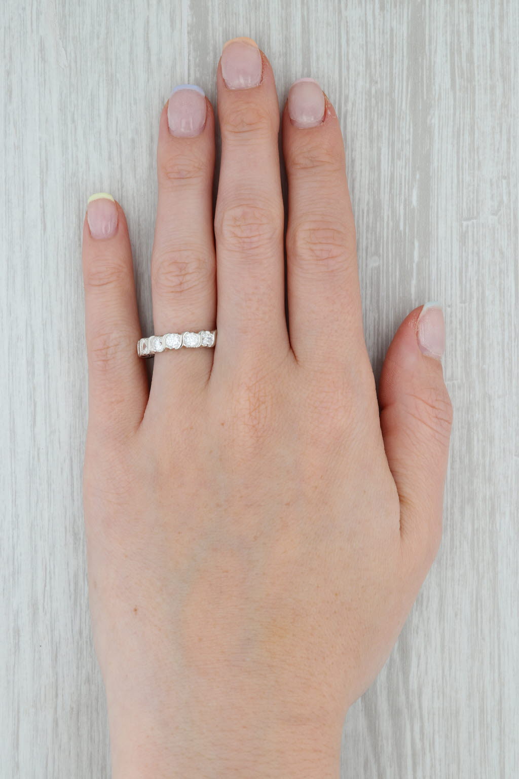 New CZ Ring Sterling Silver Size 7 Stackable Cubic Zirconia Wedding Band