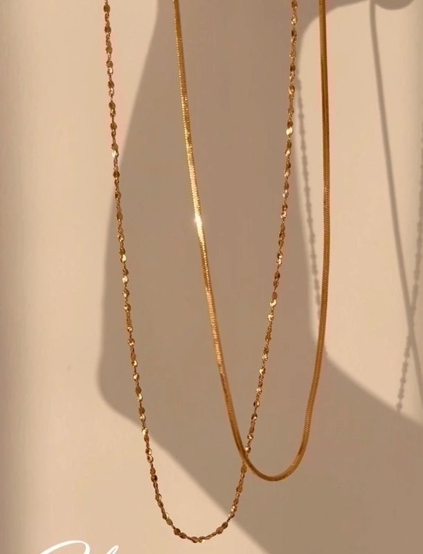 IG Style Basic Solid Color 304 Stainless Steel 18K Gold Plated Plating Stainless Steel Necklaces