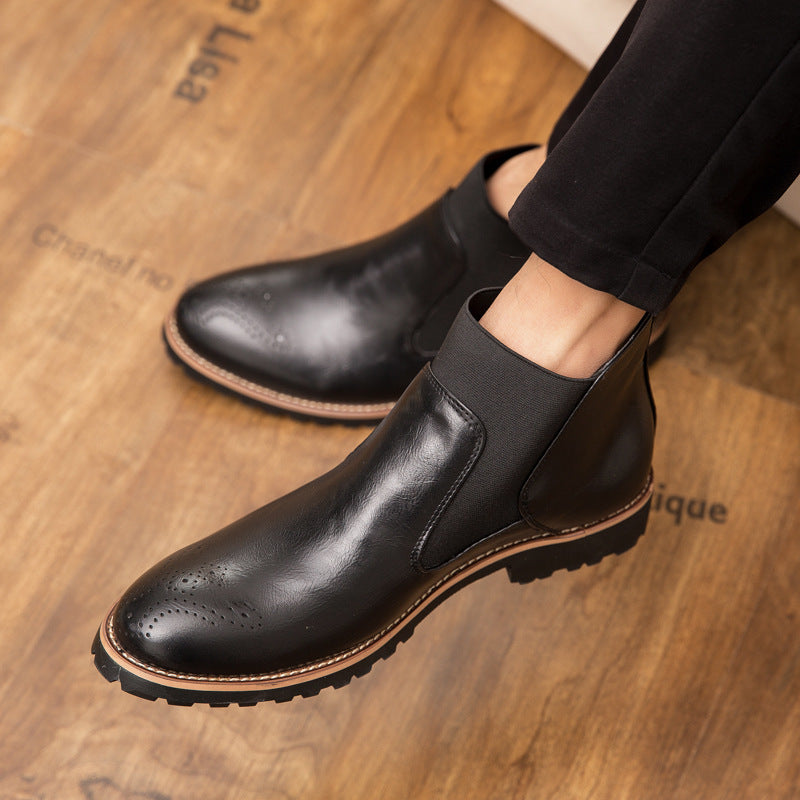 Men's Leather British Style Chelsea Boots Shoes