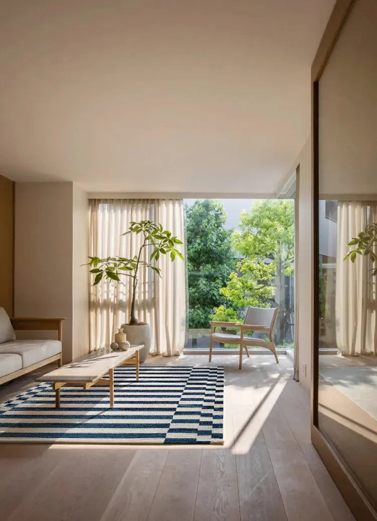 Karl Blue Striped Carpet