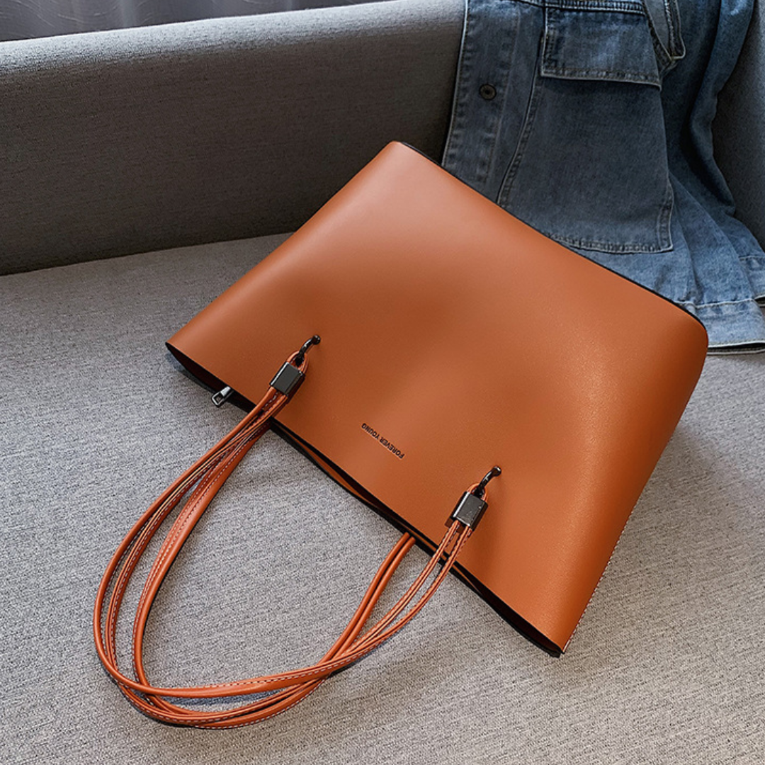 Soft PU Leather Euro-Style Large Commuter Shopping Tote