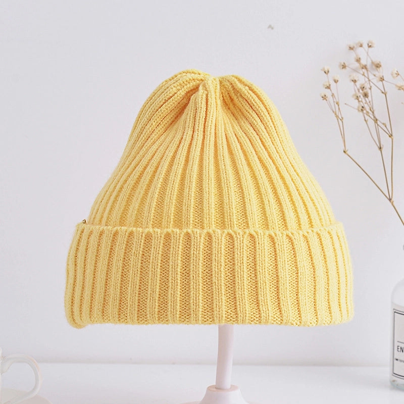 Korean Style Children's Knitted Hat Spring And Autumn Candy Color Baby Kids Boys And Girls Baby Wool Autumn And Winter Fashion